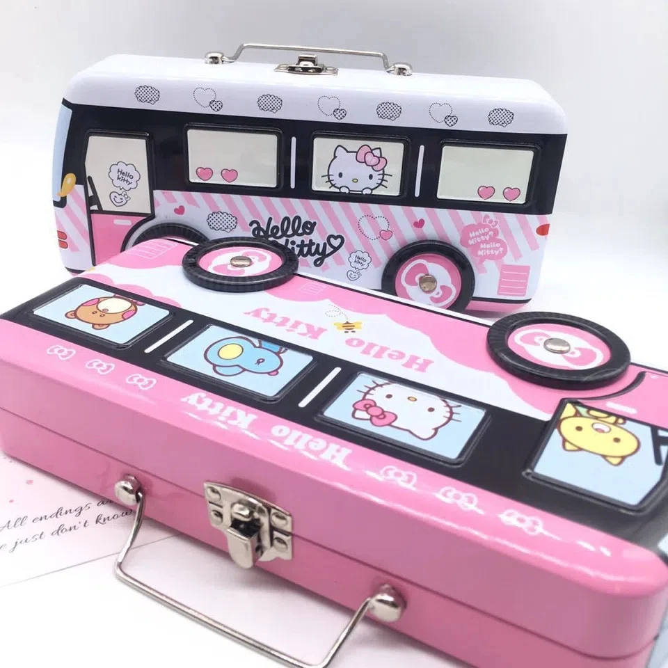 1pcs Train Bus Kawaii Pencil Case With Sharpener Double Layer Pencil Box  Metal Pen Case For Boy Girls Anime School Stationery - Pencil Cases -  AliExpress