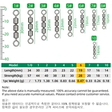  DNDYUJU 10/20pcs Fishing Bearing Rolling Swivels FishHook Connector High Speed Triple Lightweight Brass Seawater Fishing Tackle 