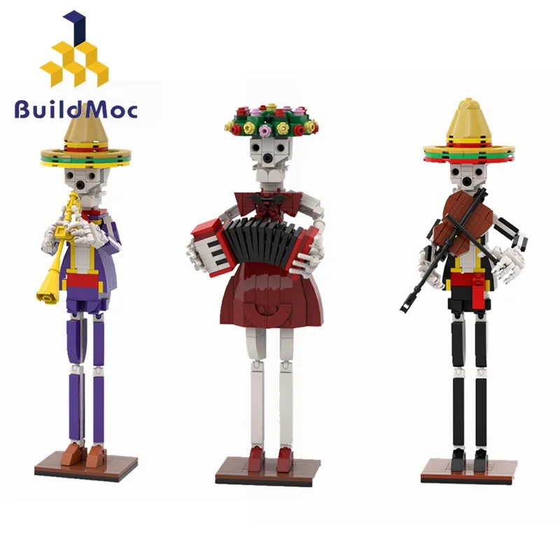 

Buildmoc, смертельный Хэллоуин, ужас, труп, фигурки, день, группа, вионист, органист, MOC, строительные блоки, игрушки для детей, подарки для детей
