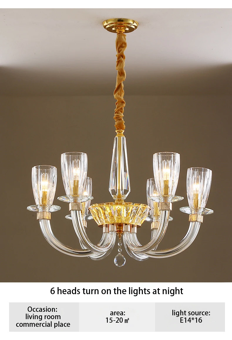 flower chandelier European style crystal chandelier atmospheric living room lamp simple bedroom crystal lamp hotel villa hall candle chandelier large chandeliers