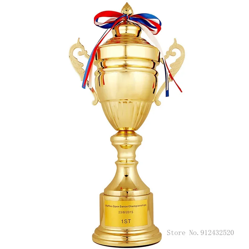 Customized Trofeo Champions Metal Trophy Contest Commercial Covered Football Medal Souvenir Cup Universal Trophy 37CM, 42CM, 1Pc