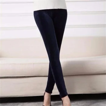 Korean Warm Pants Knit Autumn Winter Fashion Plus Thick Velvet Warm Double Sided Cashmere Leggings High Waist Thermal Leggings 4