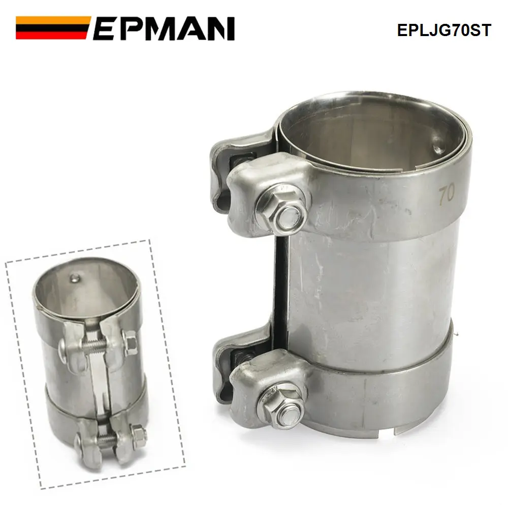 EPMAN 2.75" 70mm Exhaust Pipe Connector 304 Stainless Steel Clamp Tube