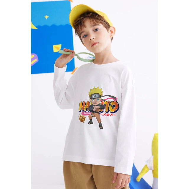 Naruto abbigliamento per ragazzi bambini T-Shirt manica lunga cotone Anime  vestiti bambino Tee comodi top