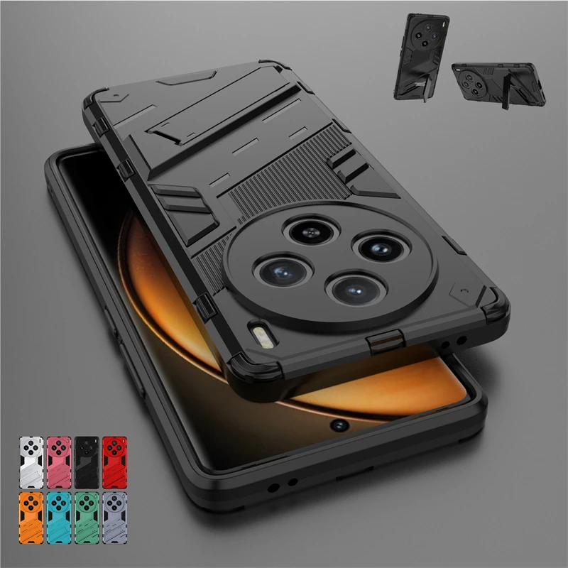 Per Vivo X100 Custodia Cover Vivo X100 Pro Capas Armor Phone Bumper Back Antiurto Pc Kickstand Holder Cover Per Vivo X100 Fundas