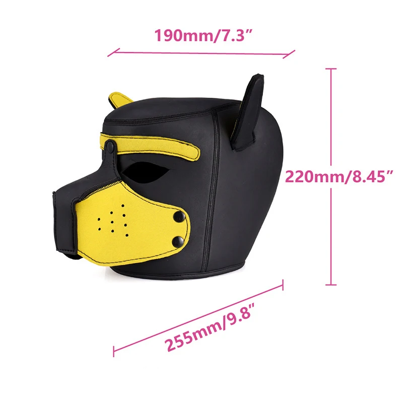 Women Halloween Carnival Mask Sexy Adult Cosplay Role Play Dog Full Head Mask Soft Padded Latex Rubber Puppy For Face Masquerade Mask Full Face Mask Game Cosplay Props