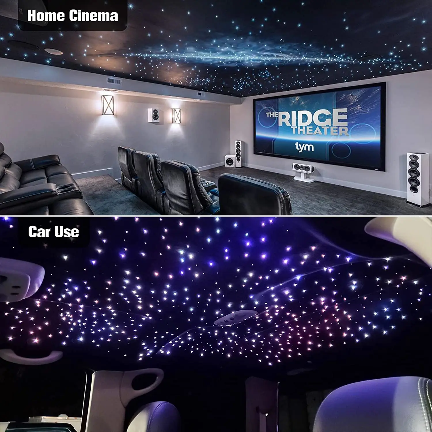 Fiber Optic Light Smart Bluetooth APP Control 20W TWINKLE RGBW Dual Head Ceiling Stars Lights 800pcs Cable