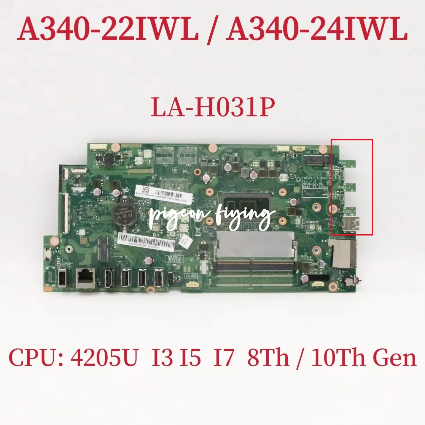 

LA-H031P Mainboard For Ideacentre A340-22IWL / A340-24IWL Laptop Motherboard With 4205U I3 I5 I7 8Th /10Th Gen CPU 100% Test OK