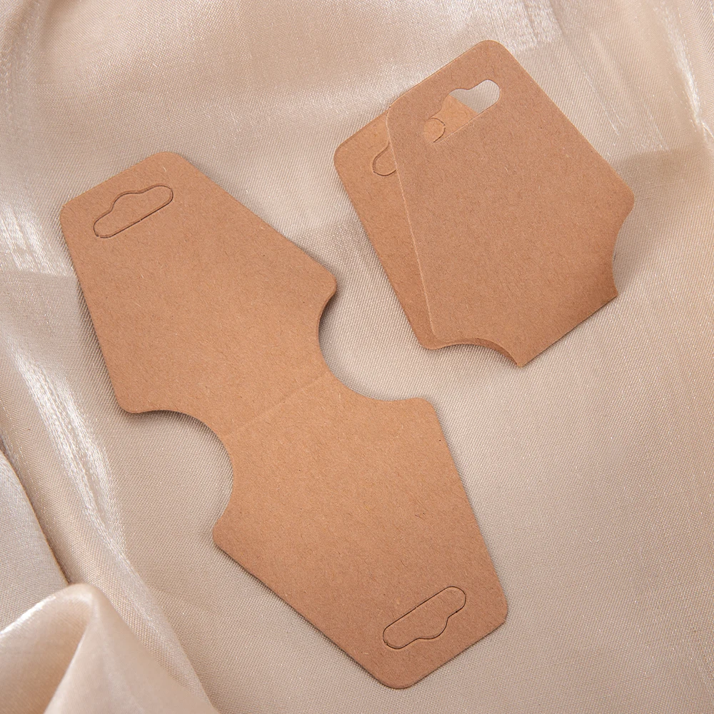 Display Cards 50pcs/lot 12x5cm Foldable Kraft Paper for DIY Jewelry Retail Packaging Tags