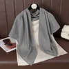 106812-665df1.jpg Foulard carré fin et doux pour femmes, 90x90cm, simplicité, couleur unie, foulard en coton et lin, Hijabs musulmans, accessoires de sac