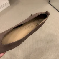 36-42 Over size sexy coffee pointed toe flats ballet shoes women european slip on single loafers brand velvet ballerina zapatos 4