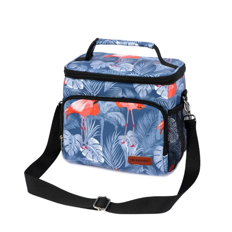 

10L Folding Printing Cooler Bag Waterproof Insulated Ice Thermal Bag for Steak Picnic Bag Ice Pack 2024 New