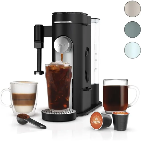 Ninja PB051 Pod & Grounds Specialty Single-Serve Coffee Maker, K-Cup Pod Compatible, Brews Grounds, Compact Design