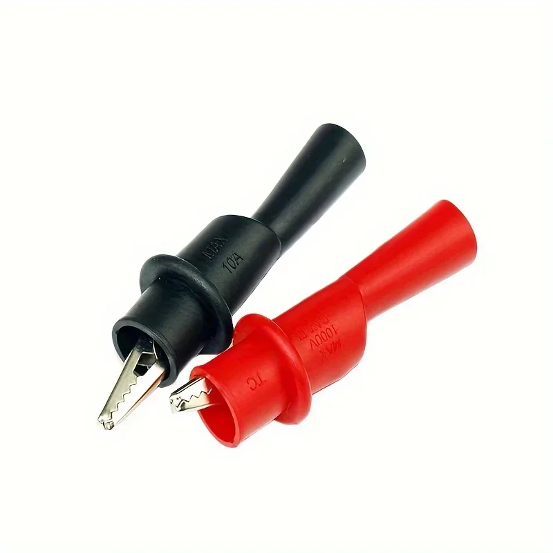 Double insulated crocodile clip 2pcs 2mm-CAT III 1000V 10A Suitable for Electrical Measurement and Maintenance