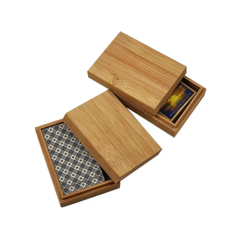 Playing Card Wooden Box Pushpull Closed Switch Primary Paintfree Bamboo Box Creative Square  Custom Playing Card Universal Box 3