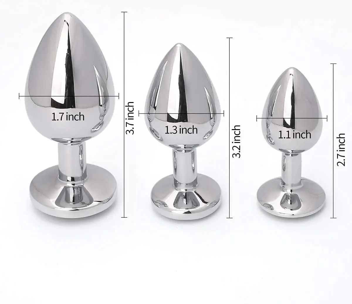 Plug Anal Métal Acier Inoxydable Grande Taille - Sex Toy Adulte, Design Sobre