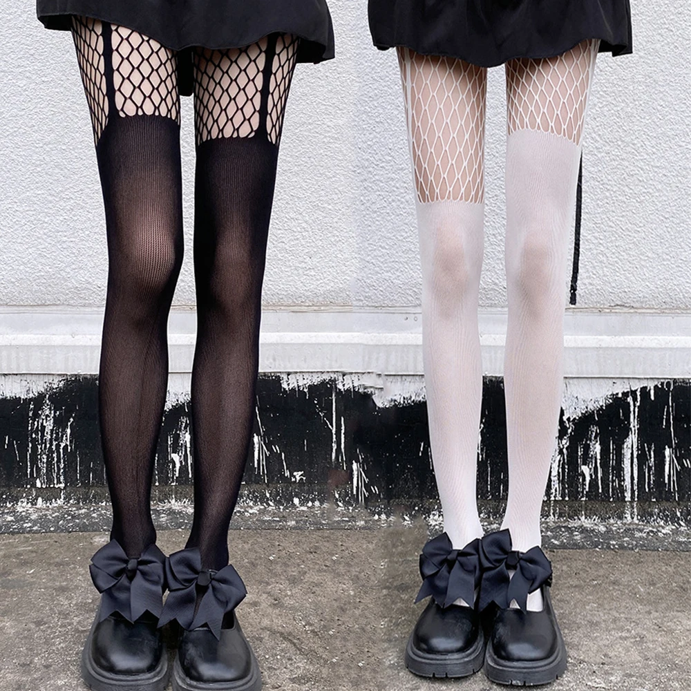 

Женские пикантные подвязки колготки милая Лолита подвязки колготки черные чулки нижние длинные носки JK Косплей реальные чулки