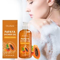 Papaya Whitening Shower Gel Exfoliating Fade Pigmentation Lasting Aroma Refreshing Control Oil Hydrating Rich Foam Body Wash