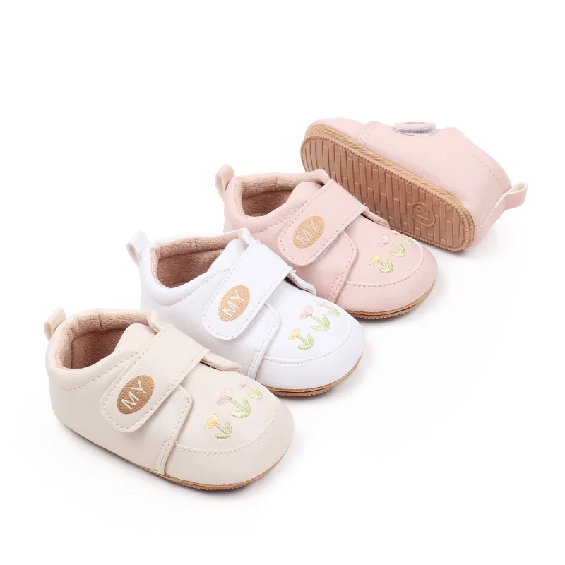 Spring and Autumn Cute Baby Girl Floral Design Anti Slip Protect Casual Baby Toddler Shoes First Walkers