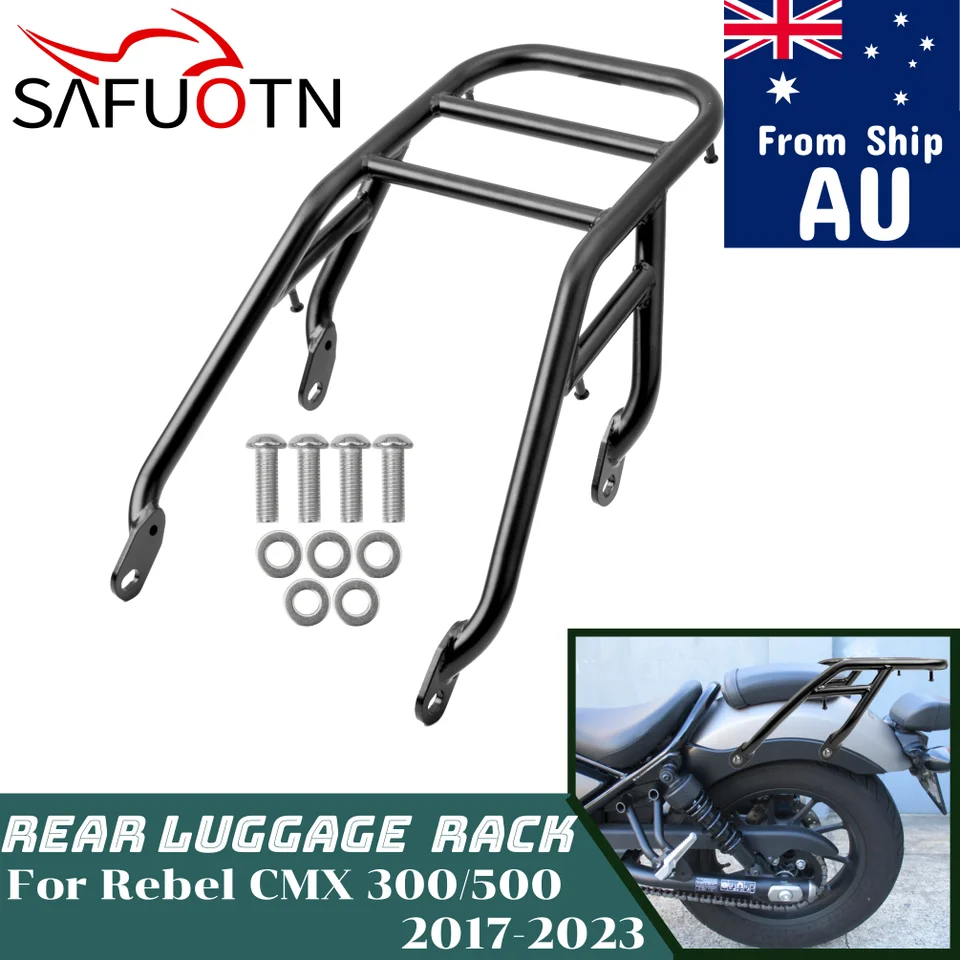 Portapacchi posteriore nero adatto per Honda CMX 1100 Rebel 1100, DCT