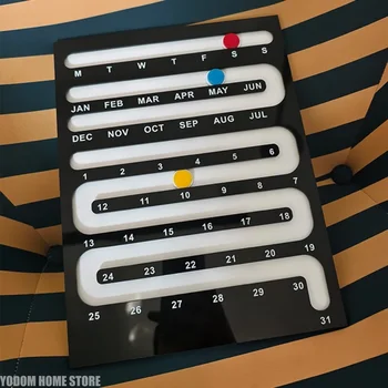 Calendario perpetuo acrilico nordico - Ornamento creativo per decorazioni per la casa e desktop a parete per soggiorno e camera da letto