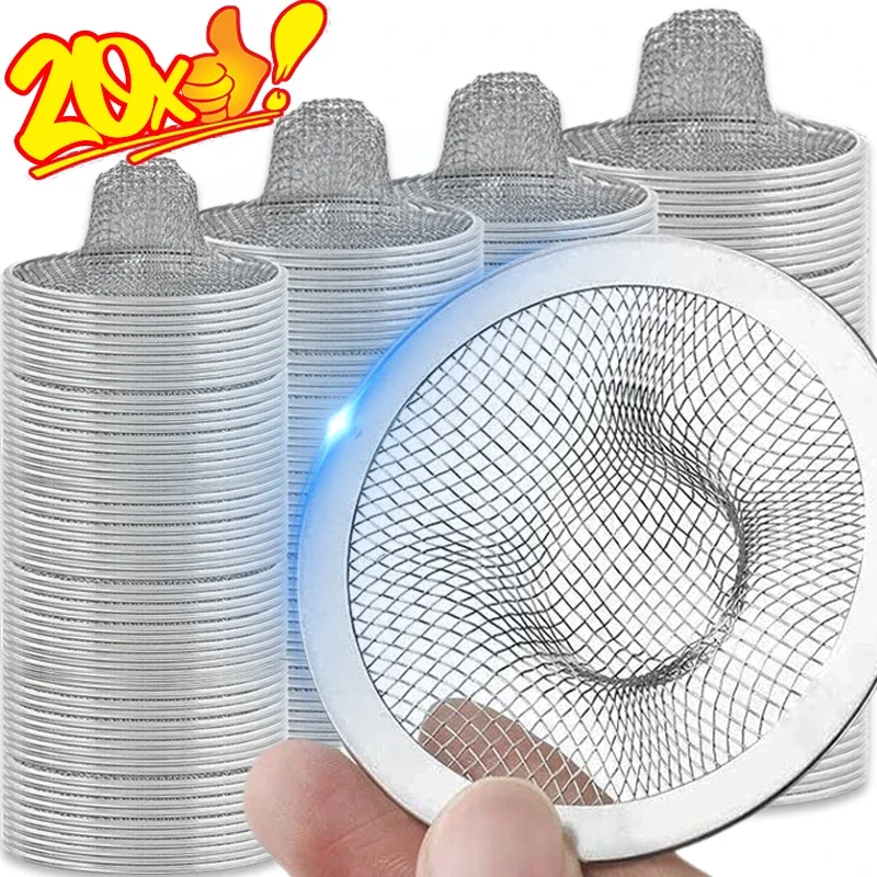 20x Stainless Steel Sink Filter Kitchen Bathroom Floor Drain Mesh Filters Drain Basket Waste Screen Hole Trap Strainer Stopper sink filter,kitchen sink filter,sink strainer,kitchen sink strainer,kitchen sink