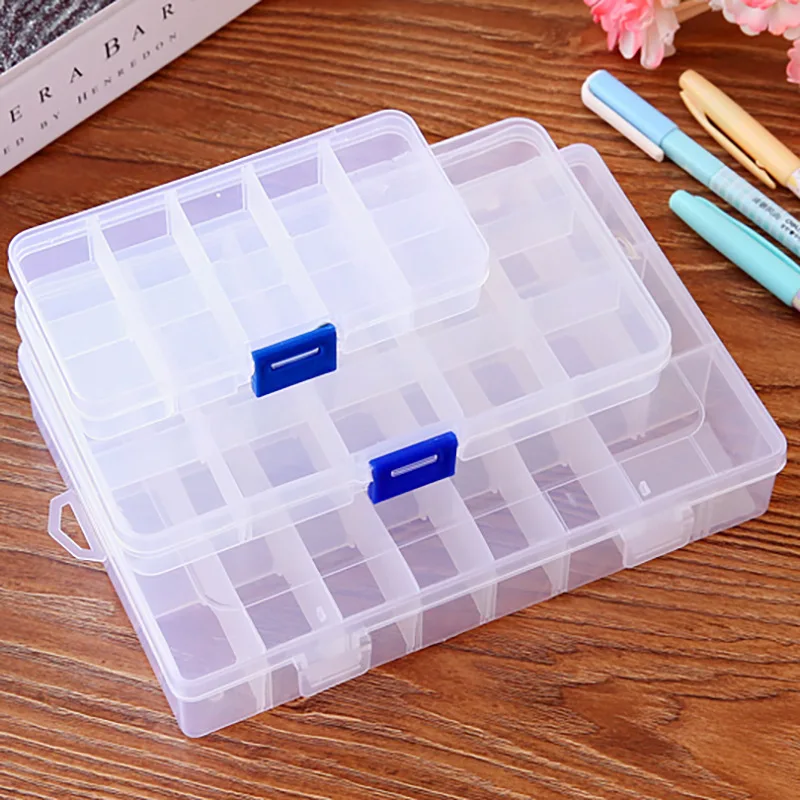 

Plastic Storage Box for Arts and Crafts Parts Sewing Accessories Storage Box with Adjustable Dividers