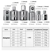 Socket adapter ratchet wrench adapter 1/2 big fly turn 3/8 medium fly turn 1/4 small fly CR-V chrome vanadium steel 2