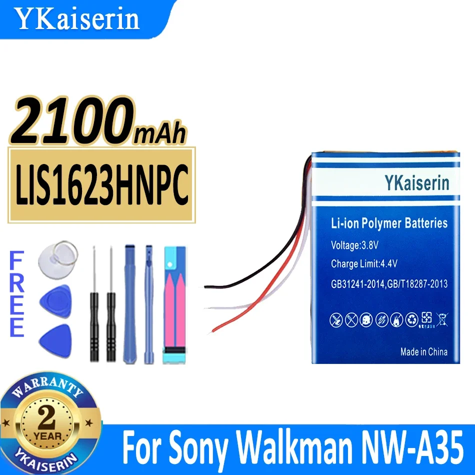 

2100mAh YKaiserin Battery LIS1623HNPC For Sony Walkman NW-A35 NW-A45 NW-A46 NW-A47 NW-A55 NW-A56 NW-A57 NW-A105 NW-A106 NW-A107