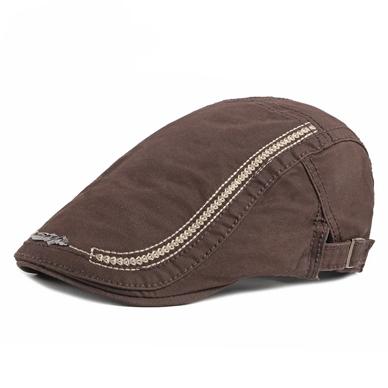 Spring Cotton Letter Newsboy Caps Flat Peaked Cap Men and Women Painter Beret Hats 127 Beret Hat Newsboy Cap Newsboy Hat