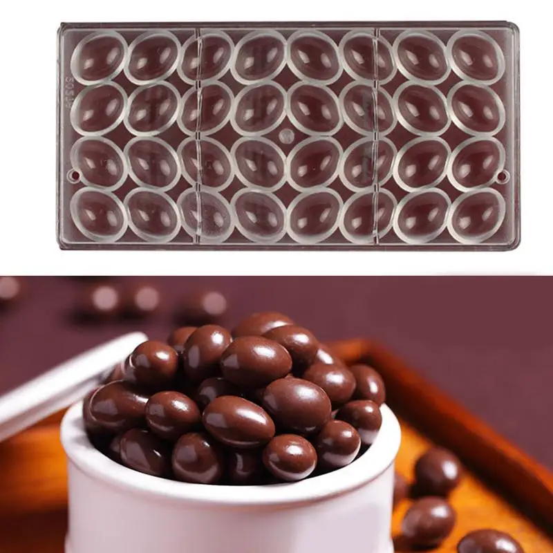 

Chocolate Molds Plastic Hard Joined Row Polycarbonate Small Egg Mold MultiCompartment Transparent Chocolate Baking Mold CW