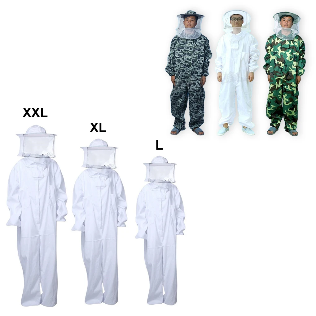 Beekeeping Suit Lightweight And Durable With Universal Fit Easy To Ventilated Jacket For Beekeeper gray camo XL