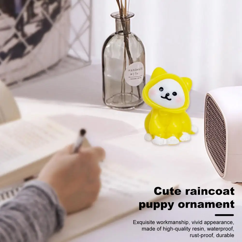 

Маленькая Очаровательная Статуэтка из смолы для домашнего сада, украшение, сказочный дождевик, статуя собаки, мультяшный декор для стола