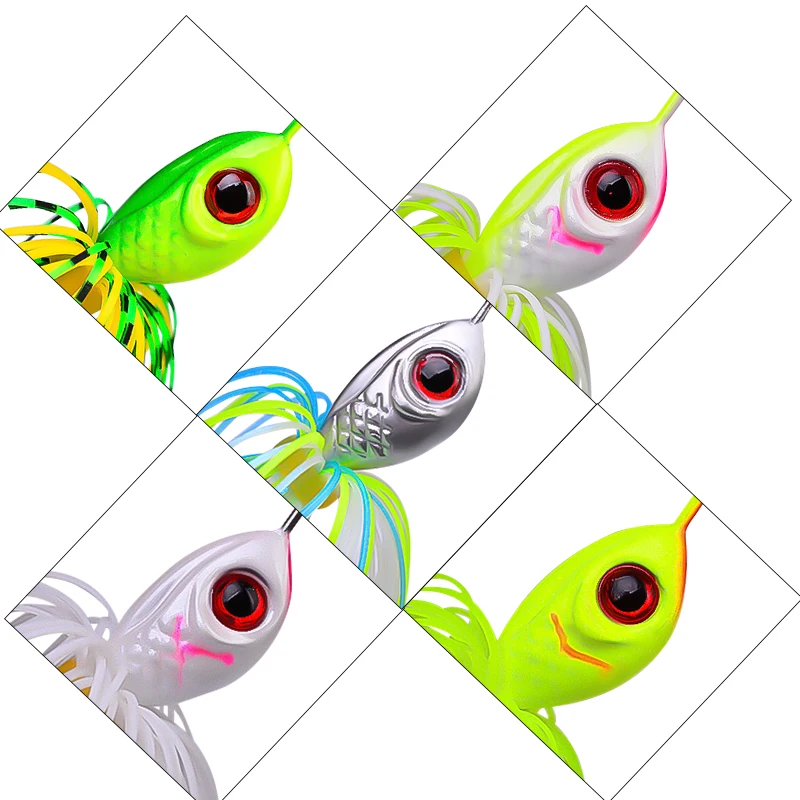 PROBEROS 5 stücke 10G 14G Künstliche Köder Spinnerbait 3D Augen Silikon Rock Hecht Wirbel Fisch Zubehör Harte angeln Lockt Pesca – Detail 2