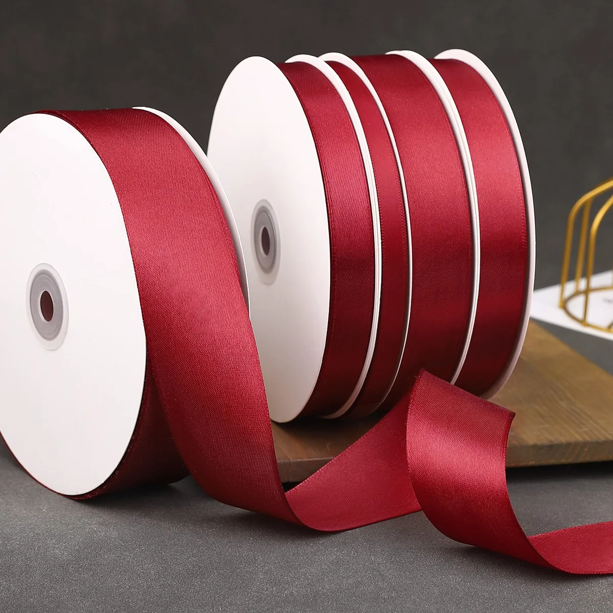 100Yards/Roll Wine Red Ribbons For Crafts Bow Knot Rose Flower DIY Handmade Gift Wrapping Christmas Wedding Decoration Ribbon satin ribbons ribbon decoration ribbon supplies wrapping ribbon satin ribbon sewing ribbon christmas ribbon cotton ribbon polyester ribbon