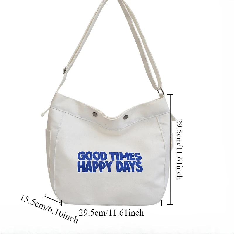 Letter Cavans Bag, Ladies Cross Body Bags for Women Shoulder bag, Campus Student School Bags