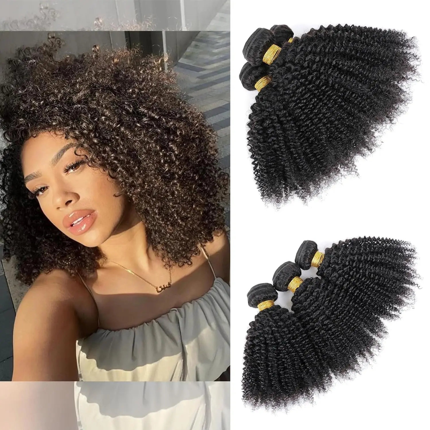 Indian Kinky Curly Bundles 1/3/4PCS Human Hair Extensions Unprocessed Virgin Hair Human Weave Bundles Jerry Curl
