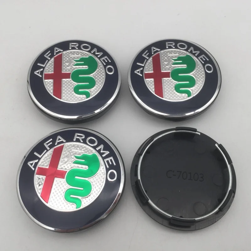 4-Piece Set: 50mm Car Emblem Wheel Hub Center Cap Badge Covers and Stickers