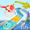 Magnetic LED Light Up Fishing Games Baby Bath Toys Set with Fishing Rod Toddler Bathtub Floating Water Toys for Kids Gift 3