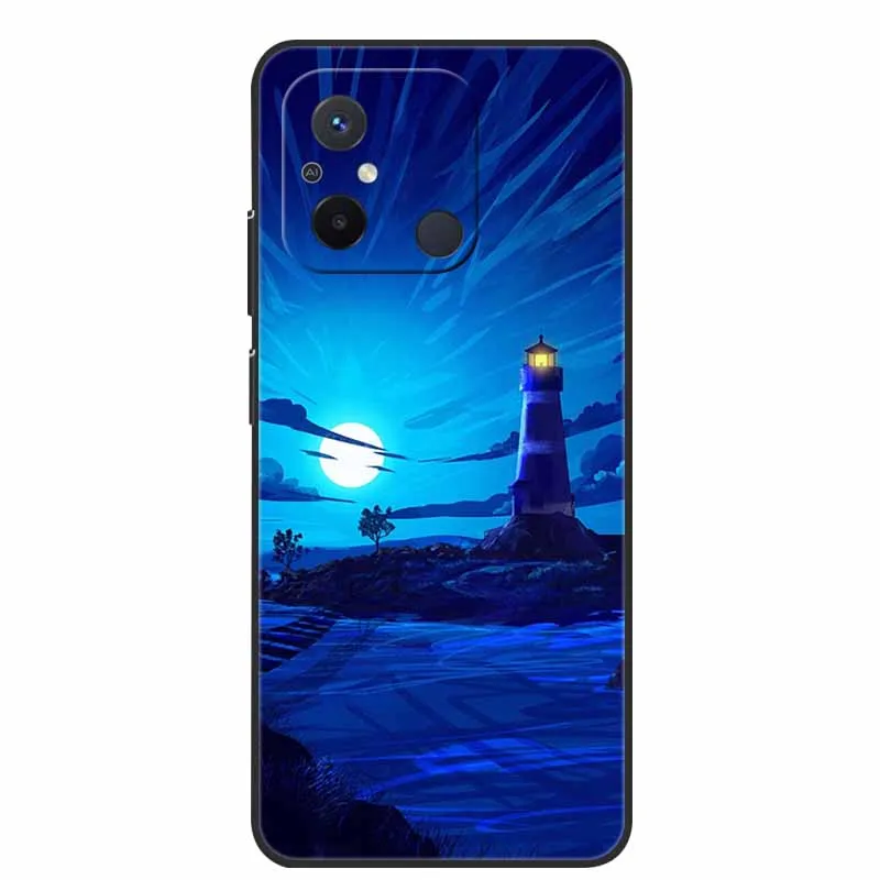 Black TPU Soft Cover with Wolf and Lion Design - Premium Silicon Bumper Case