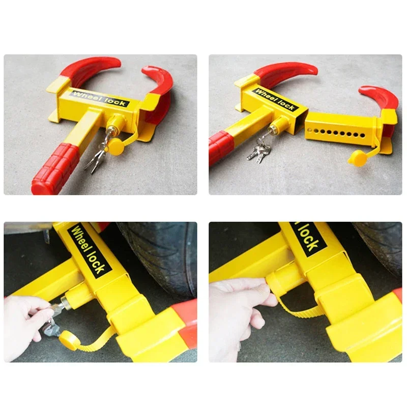 Car Truck Tire Lock Anti-Theft Lock Portable Heavy Duty Wheel Clamp Tire Claw Trailer Auto Universal fitment Car Accessorie