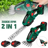 2 IN 1 Cordless Electric Hedge Trimmer 20000RPM Handheld Cordless Household Shrub Weeding Pruning Lawn Mower Weeding Garden Tool 1