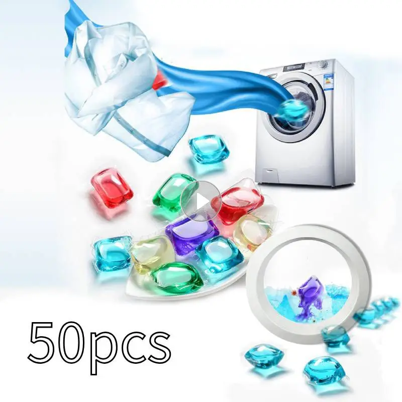 

10/20/50PCS Powerful Laundry Ball Beads Portable Stains Film Gel Capsules Travel Washing Liquid Household Cleanning Detergent
