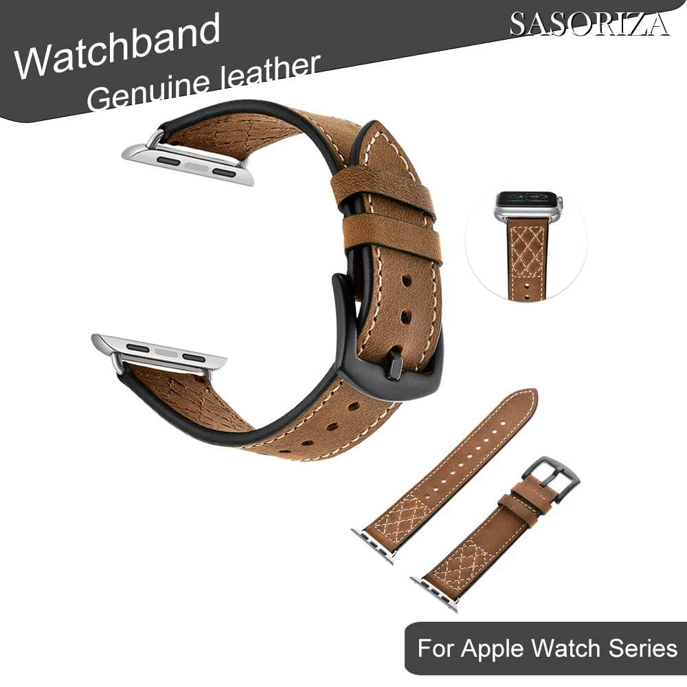 

Genuine Leather Watch band For Apple Watch 1/2/3/4/5/6/7/8/Ultra 38mm 40mm 41mm 42mm 44mm 45mm 49mm Plaid Style Watch strap