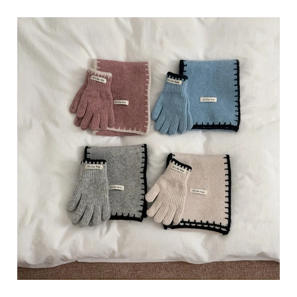 Warm Kids Knitted Gloves with Touchscreen Fingers for Winter