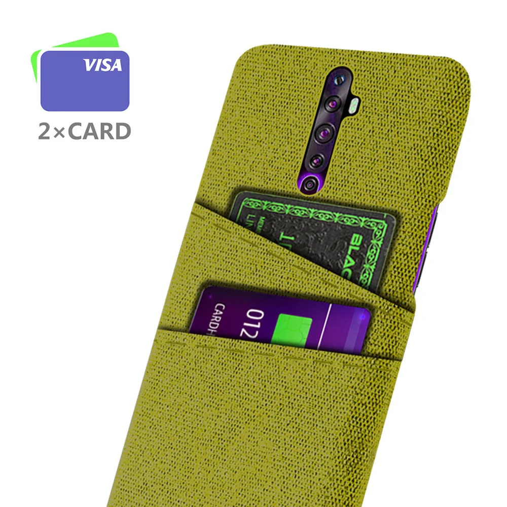Per Cover Oppo Reno 2Z Custodia Dual Card Tessuto Panno Luxury Business Cover Per Reno 2Z Cover Reno 2Z 6.53 "Funda Coque Reno2 Z