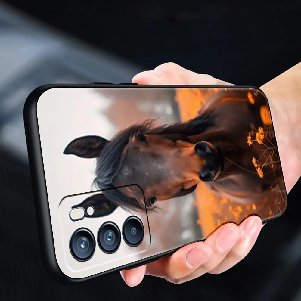 Galloping Horses Design Phone Case - Black and White Cover