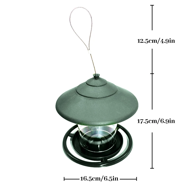 Hanging Wild Bird Feeder with Perch Waterproof Plastic Bird Feeders for Garden Patio Outdoors Gazebo-Shaped Clear Tube