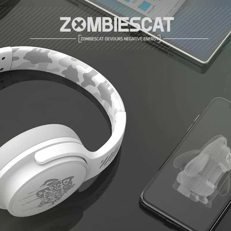 ZOMBIESCAT QCWS-S5 게임용 무선 블루투스 헤드셋, 저음 헤비 이어폰, 저지연, 노이즈 캔슬링 헤드폰 선택