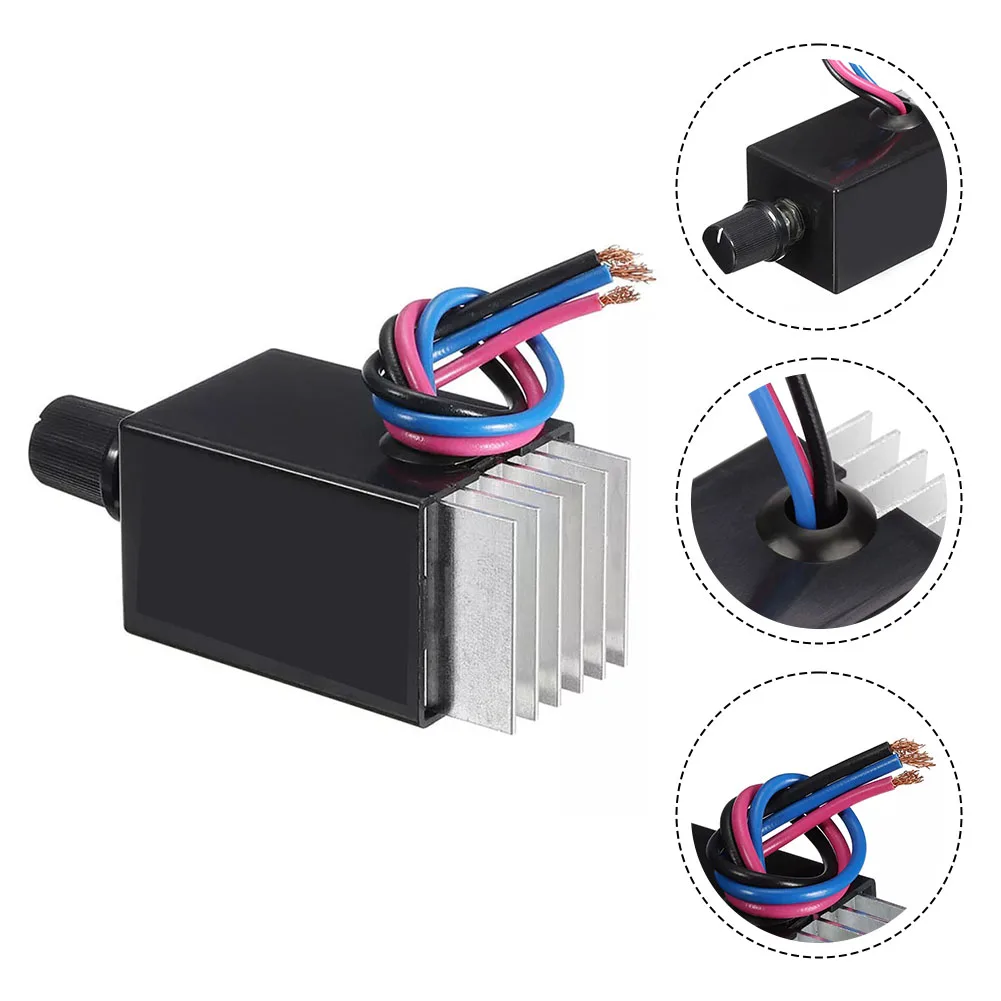 Cooling Systems 12V 24V Controller Adjustable Fan Speed Controller Heat Sink Electric Motor Rheostat
